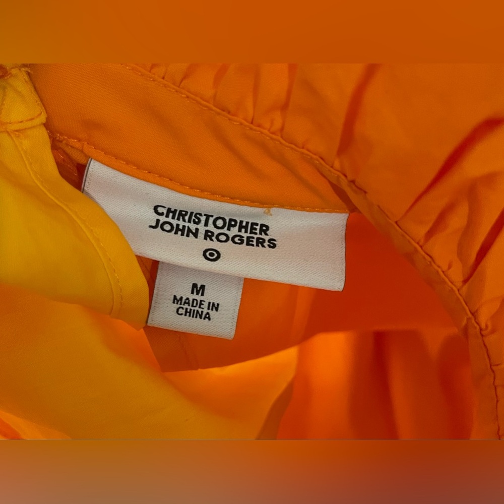 Christophet John Rogers Dress Two-Tone Yellow & Orange Tiered Maxi Dress - Picture 4 of 4